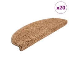 Vidaxl Tapetes De Escada 20 Peças 65x21x4 Cm Bege Semicircular Grande