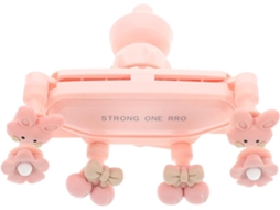 Suporte Para Celular Para Saída De Ar Do Carro, Plástico Rosa Com Design De Coelho, 6 Pontos De Fixação.