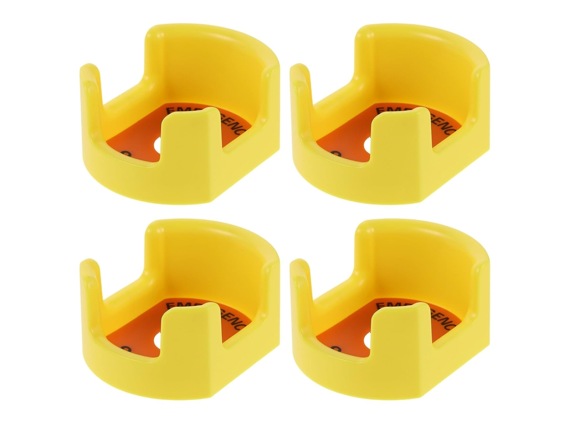 Conjunto De 4 Tampas Protetoras Para Botões De Parada De Emergência Amarelos.