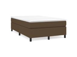 Cama Boxspring Com Colchão 120x190 Cm Tecido Castanho-escuro