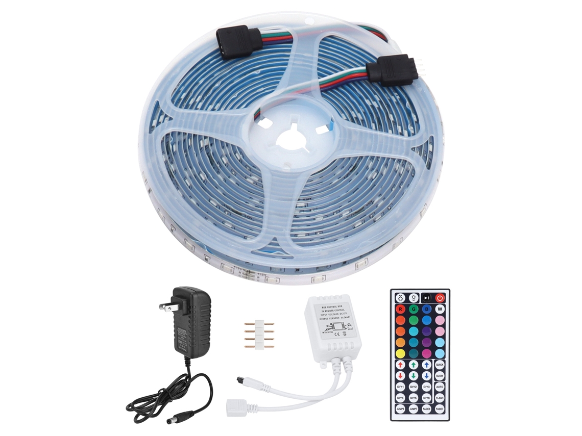 Fita de LED Bj-Rgb com 300 LEDs, à prova d'água, flexível e dimerizável, para decoração de iluminação.