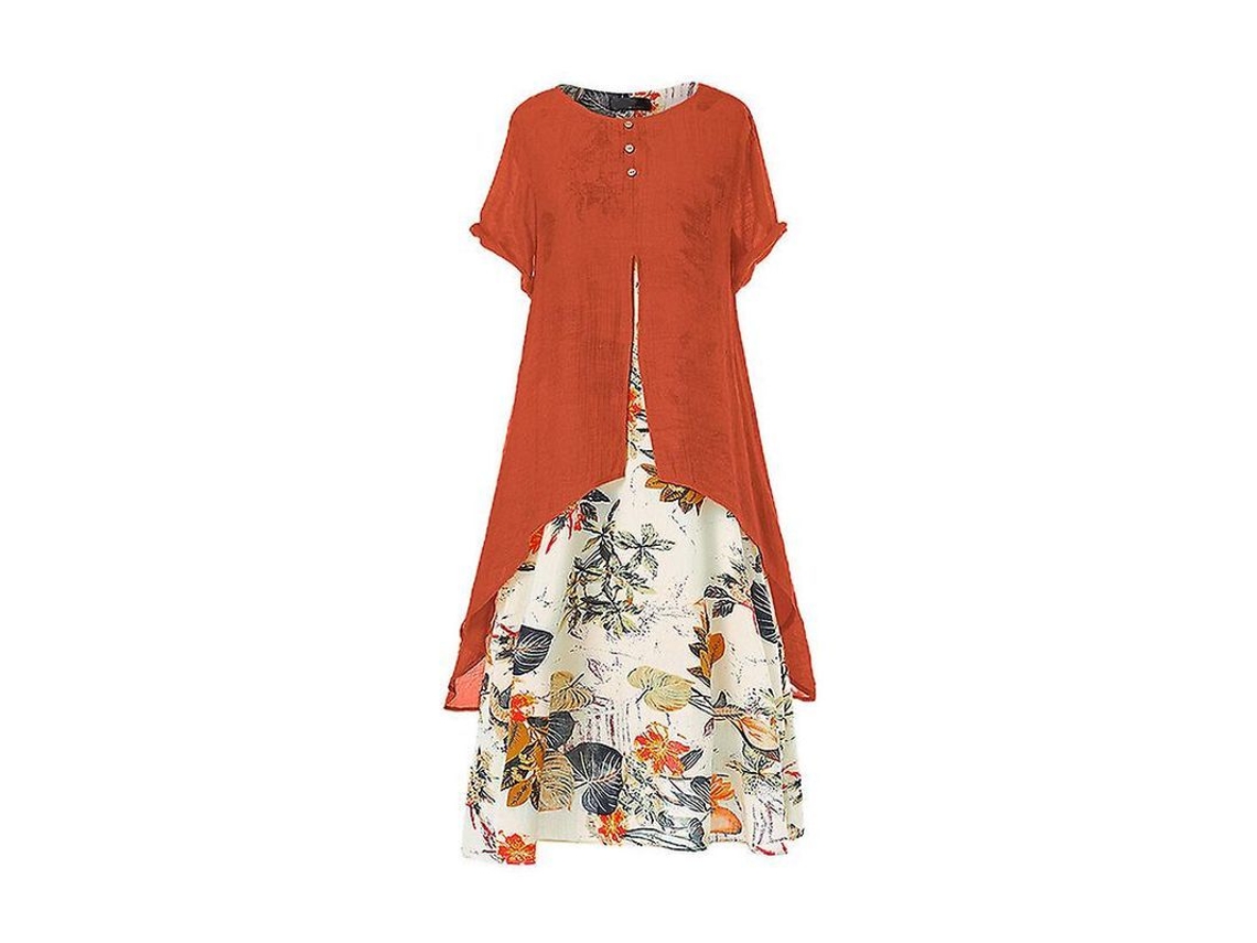 Roupas De Trabalho Com Estilo De Temperamento Em Poliéster E Algodão Com Estampa Laranja