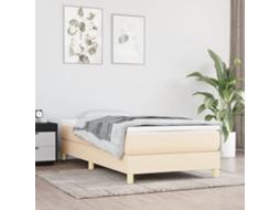 Vidaxl Cama Com Molas/colchão 100x200 Cm Tecido Cor Creme