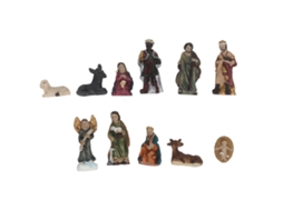 Conjunto Presépio Resina Natal 11 Peças Decoração Mesa