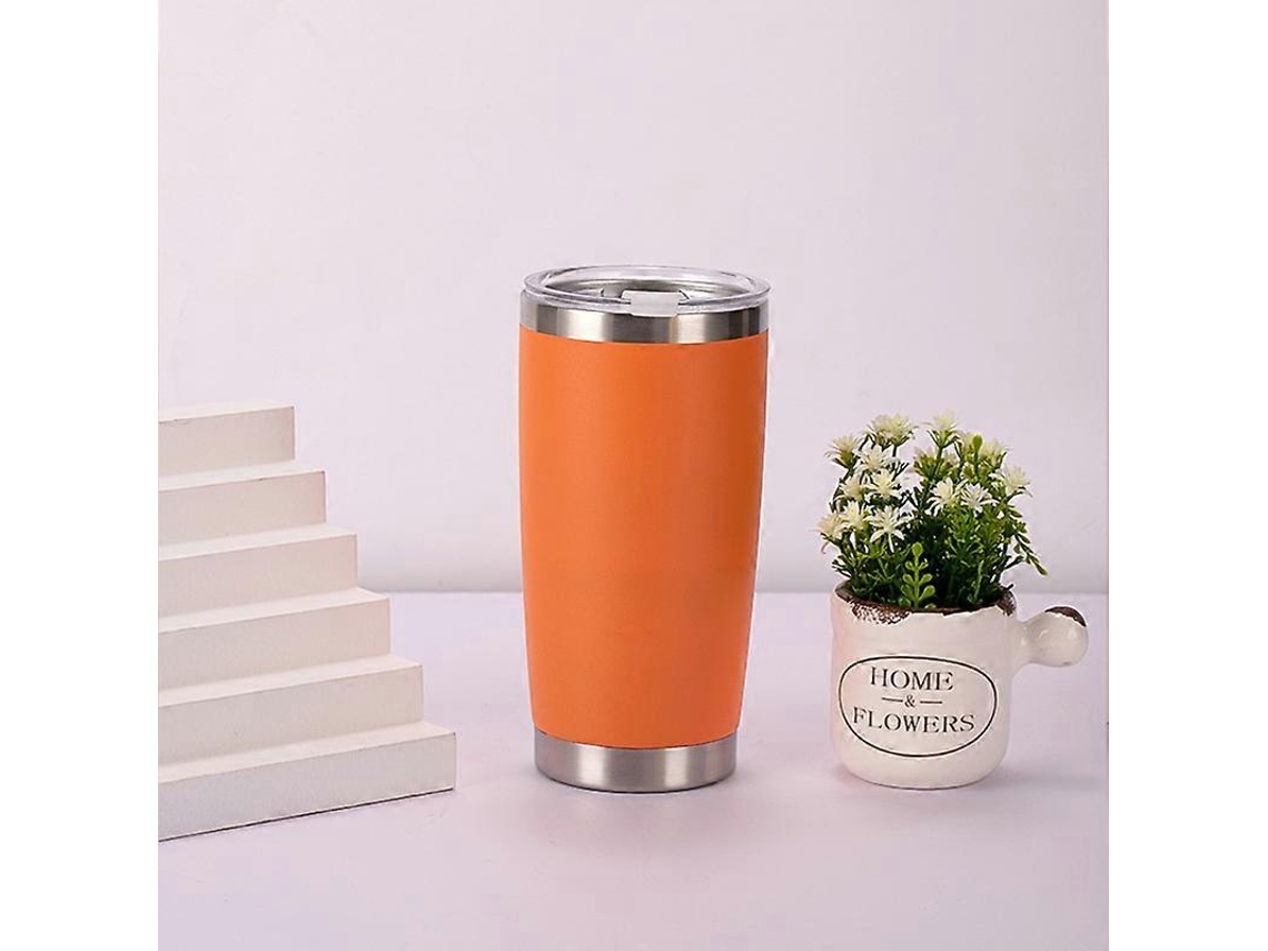 Caneca Térmica De Aço Inoxidável Para Uso Externo, 591 Ml (20 Oz), Com Isolamento A Vácuo E Tampa (laranja)