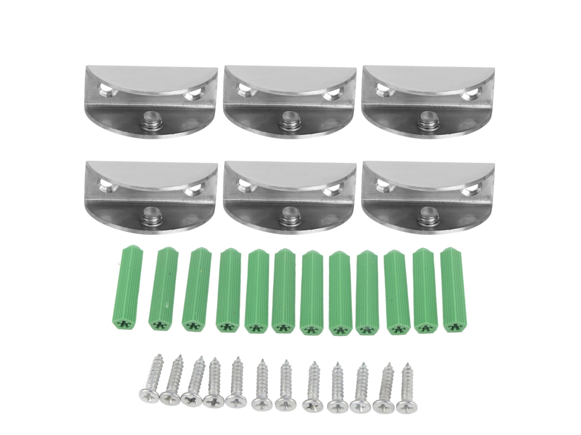 Suporte de vidro Primerox, aço inox escovado, 6pcs, para casa | S/MARCA