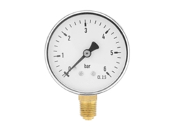 Manômetro de Pressão Lateral 1/4'' Npt 0 6 Bar para Água Ar Óleo Dial 6cm Exterior Metal Estável