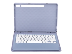 Funda com Teclado para Tablet 12,4'' S8 Plus, S7 FE, S7 Plus, com Suporte para S Pen, Desmontável, Roxa