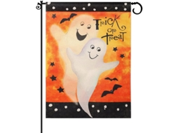 Banner Vertical Jardim Halloween Double Sided Pequeno Trick Or Treat