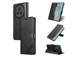 Capa De Celular Flip Em Couro Texturizado Com Pele De Carneiro Azns Para Honor Magic 5