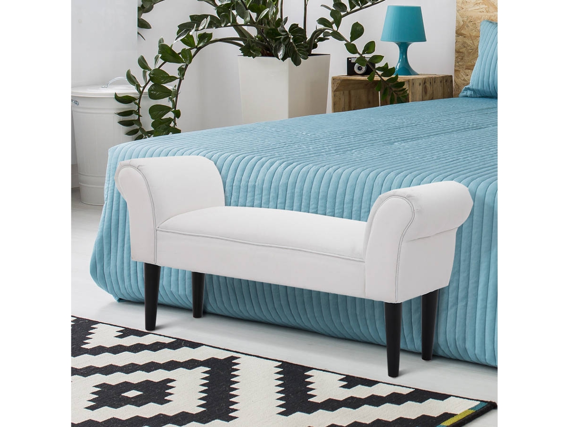 Banqueta HOMCOM Madeira Branco (102x31x51cm)