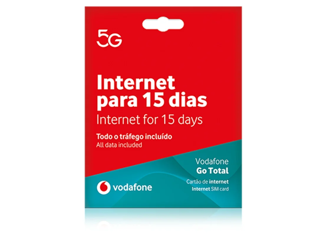 Cartão SIM Pré-Pago VODAFONE GO TOTAL 15 dias Internet ilimitada