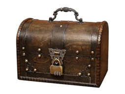 2026 caja de Tesoro de Madera Pirata com Fecho Frontal, Design Vintage Artesanal para Armazenamento e Presente