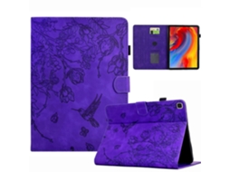 Capa de couro inteligente com estampa de flores e pássaros Webake para tablet