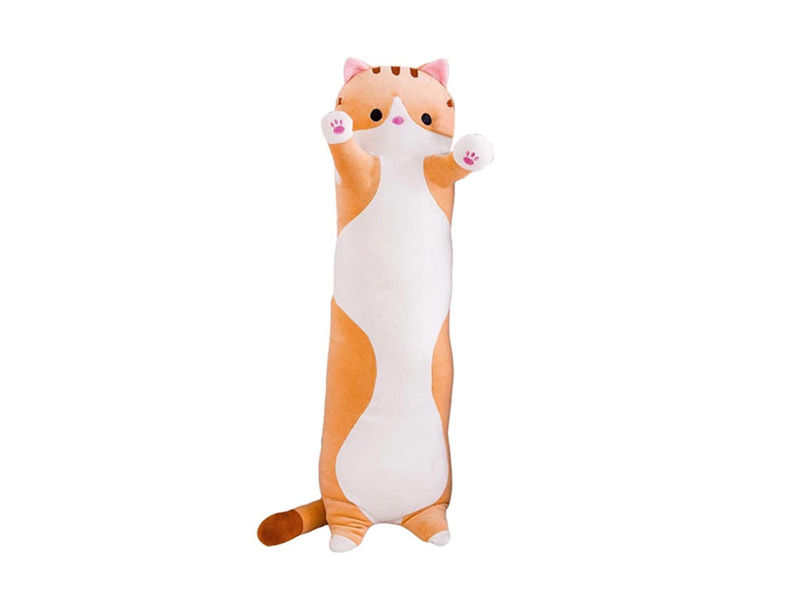 Pelúcia de Gato Cartoon Macio Travesseiro Longo Decorativo Presente Plush Confortável | S/MARCA