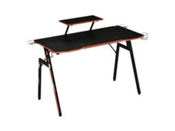 Secretária Gaming Aço E Mdf Cor Preto 120x60x94.5 Cm Homcom