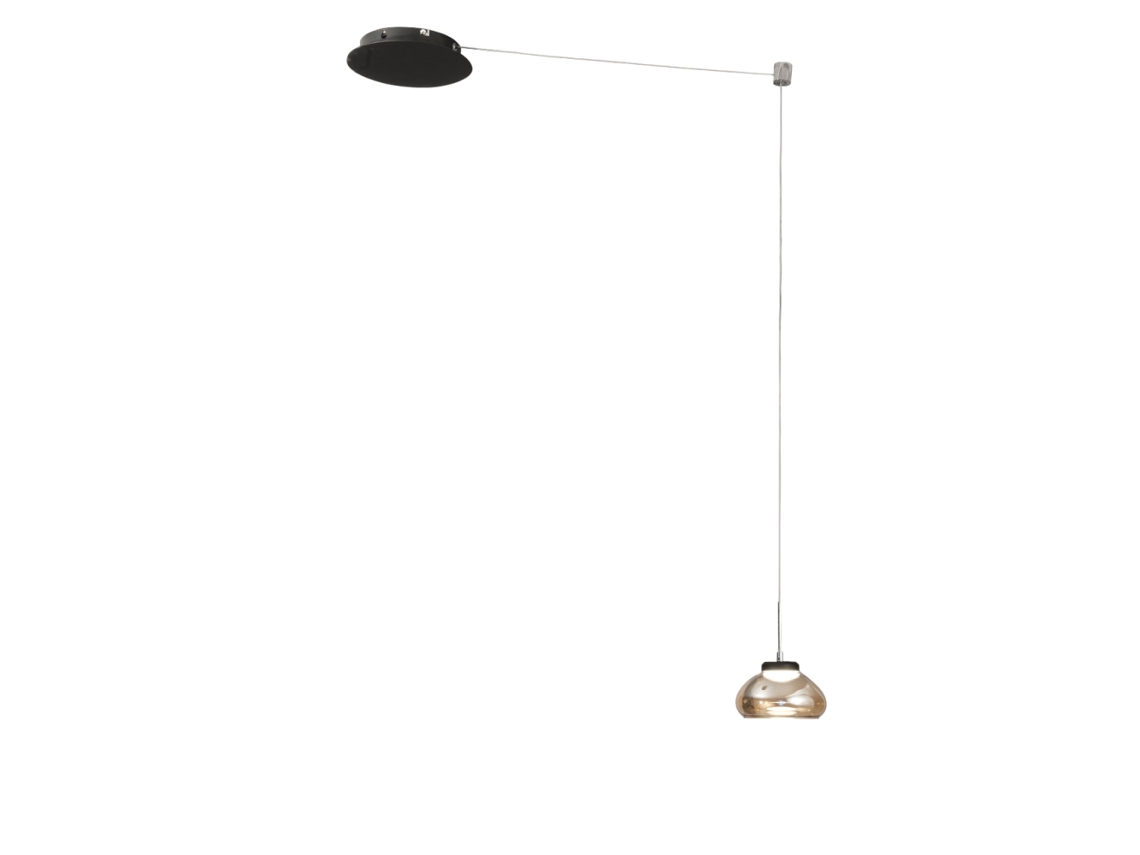 Arabella Luminária Pendente Descentralizada Âmbar Fabas Luce Led 8w Regulável Montagem Descentralizada