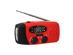 Rádio De Manivela Autoalimentado Para Clima De Emergência Am/fm 2000mah Com Lanterna Led Yizhood (vermelho)
