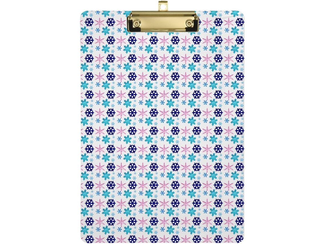 Prancheta Azul Com Estampa Natalina, Prancheta Transparente