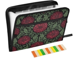 William Morris Jaquetas Expansíveis Com Fundo Preto, 13 Bolsos, Tamanho A4, Tamanho Carta Pastas Com Bolsos