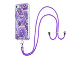 Capa Com Cordão Mm Imd Padrão Emenda Mármore Para Iphone 7 Multicor