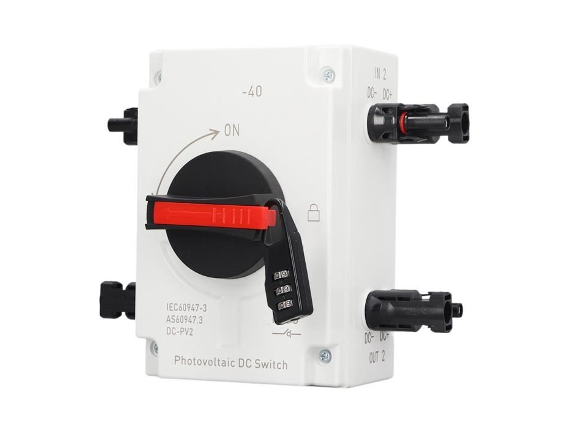 Interruptor de Isolamento HURRISE 4P Pv Dc Dc1000V Interruptor de Isolamento Dc Sensor Eletrônico Fotovoltaico 32A 4P Pv