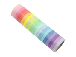 Fita Adesiva Washi, 20 Rolos, Decorativa Colorida Estilo Washi