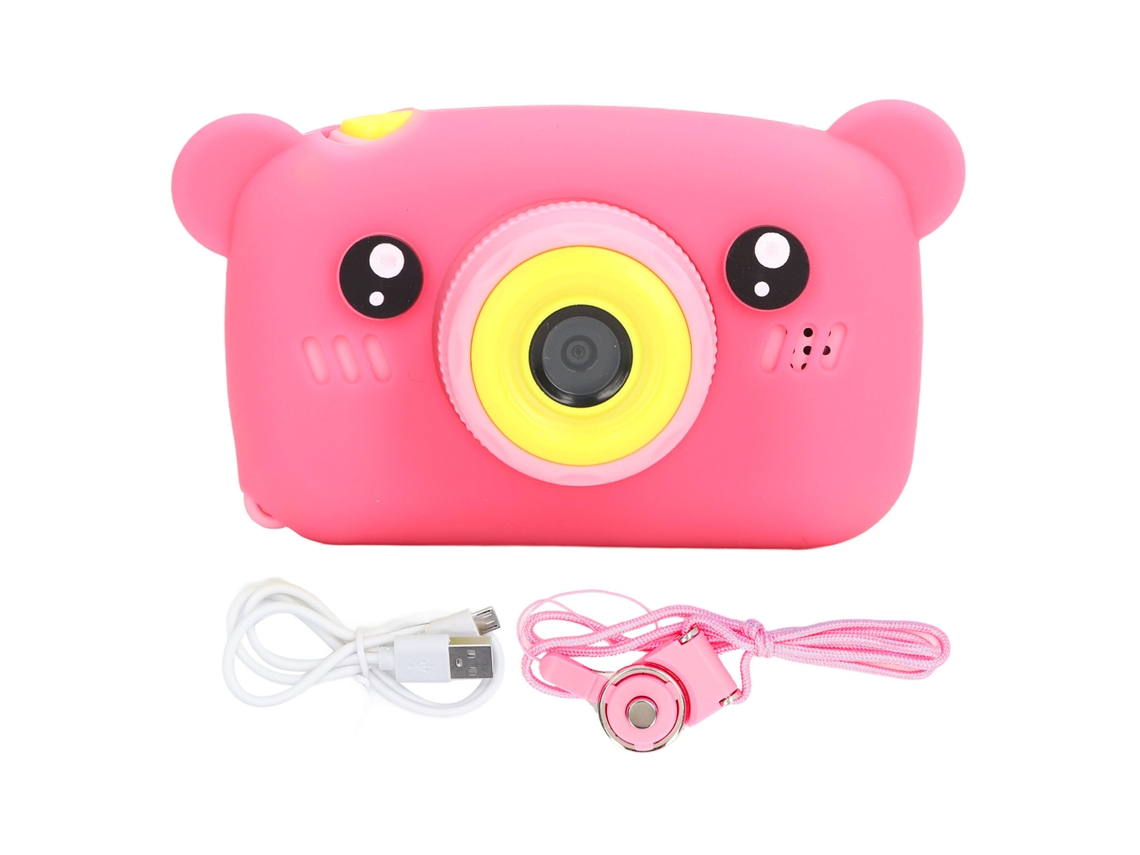 Primerox câmera Infantil Digital Bonita Cartoon com Tela 2.0 Pol, Presente de Aniversário Rosa