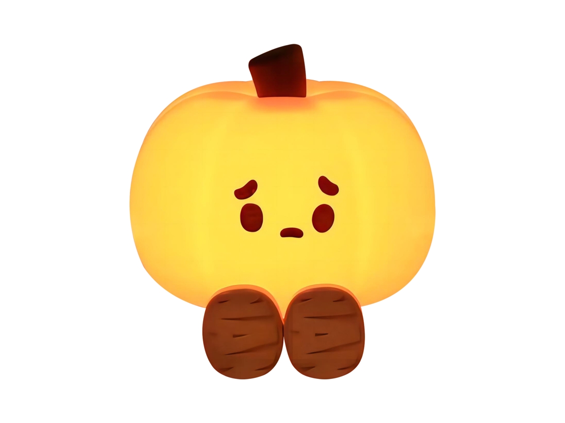 Luminária noturna em formato de abóbora de Halloween, base de silicone, com dimmer e temporizador integrados. MDUG