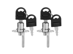 Trava de Gaveta Primerox com Chaves para Armário Mesa Escritório 19mm Prata 2pcs