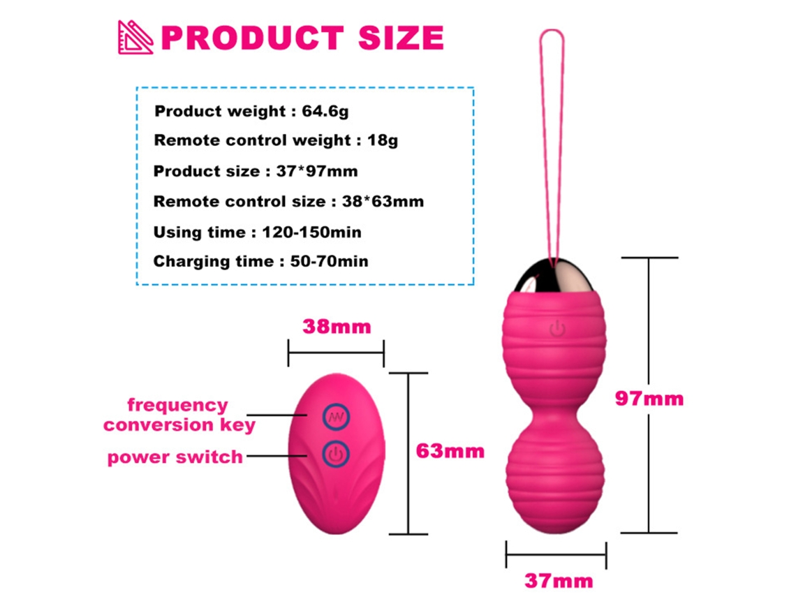 Bolas De Treinamento Do Assoalho Pélvico Feminino Com Controle Remoto Vibrador