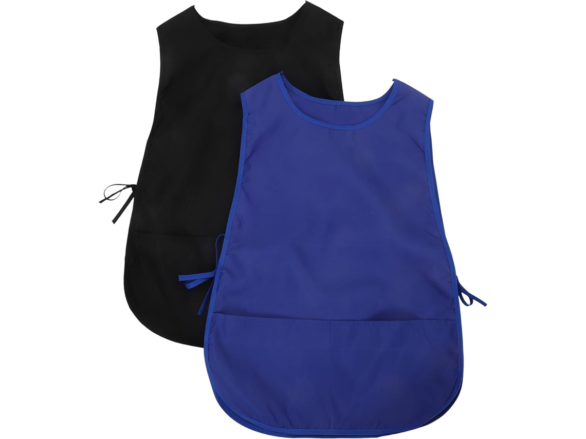 Avental De Cozinha Unissex Tipo Colete, Em Tecido Resistente, Com Bolsos, Alças Ajustáveis, Azul E