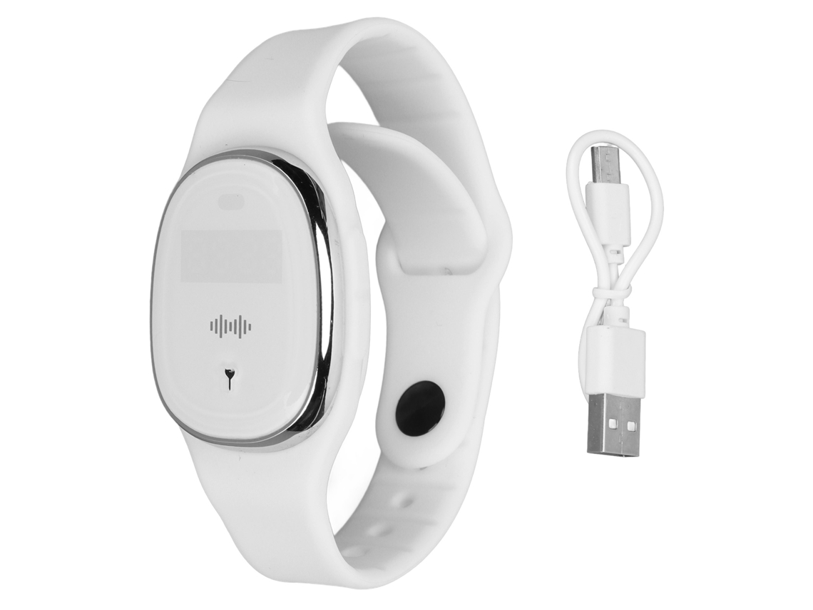 Aetheria pulseira relógio Repelente de Mosquitos Ultrassônico com Carregamento Usb e Exibição de Tempo Branco para Adultos e Crianças