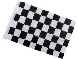 Bandeira de Corrida Kichouse em Poliéster Xadrez com Estampa Dupla Face, Bandeira de Mão para Festas Temáticas de CHABERLU