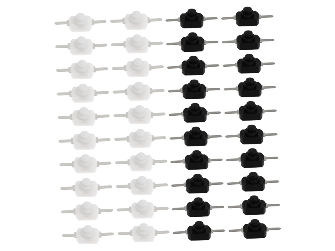 Botões De Pressão Com Travamento Automático Para Lanternas, Dc30v 0,5a, 50 Unidades, Preto E Branco.