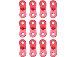 Tensor de Corda Alumínio para Camping AQUAFORGE (vermelho, 2 Furos Pacote com 12 Unidades)