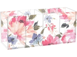 Porta canetas Acrílico Frodotgv para Escritório, Estampa Floral Delicada, Aquarela, Artigos Quarto, Professor,