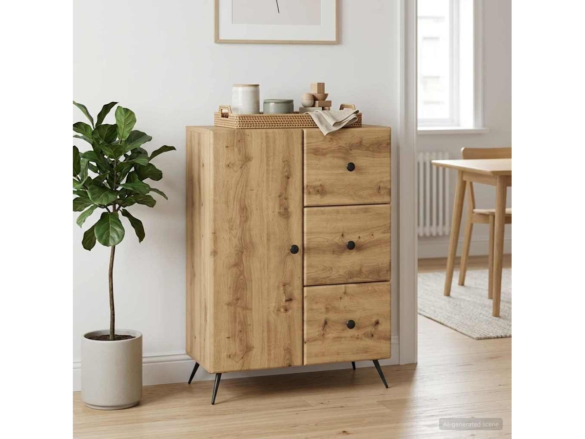 Vidaxl Buffet Carvalho Arttisan 66 X 34,5 X 90 Cm Derivados De Madeira