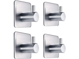 Gancho Adhesivo Resistente Pared Acero Inoxidable Impermeable Para Colgar Abrigos Sombreros Toallas Albornoces