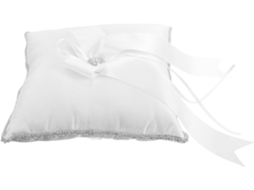 Almofada Para Alianças De Casamento Com Strass Branco Para Uma Cerimônia Elegante.