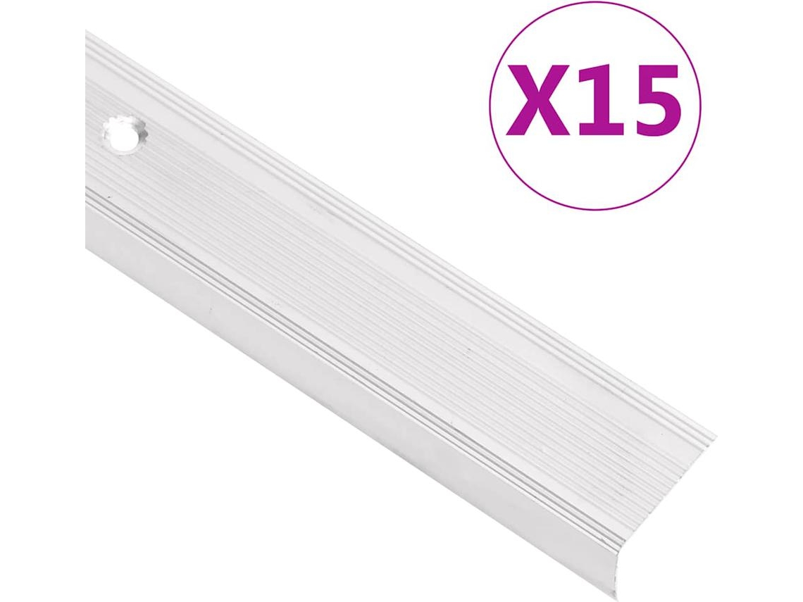 Stair Nosing, Stair Nosings Vidaxl Prateado Alumínio (90 Cm (15 Pcs))