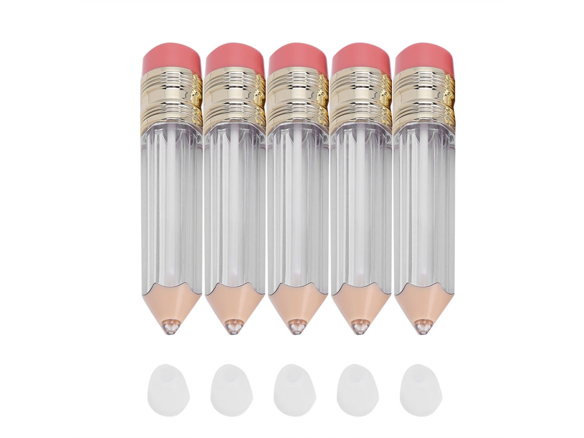 5 Peças Botella De Brillo Labial Recarregável Diy E Ferramenta De Maquiagem Em Tubo