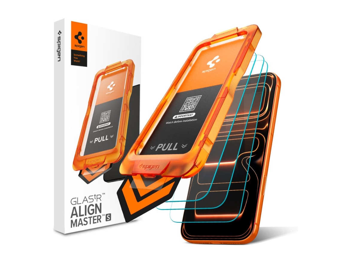 Película Protetora De Vidro Spigen Glass.tr Slim, Pacote Com 3 Unidades, Para Iphone 17 Pro, Alta Qualidade.