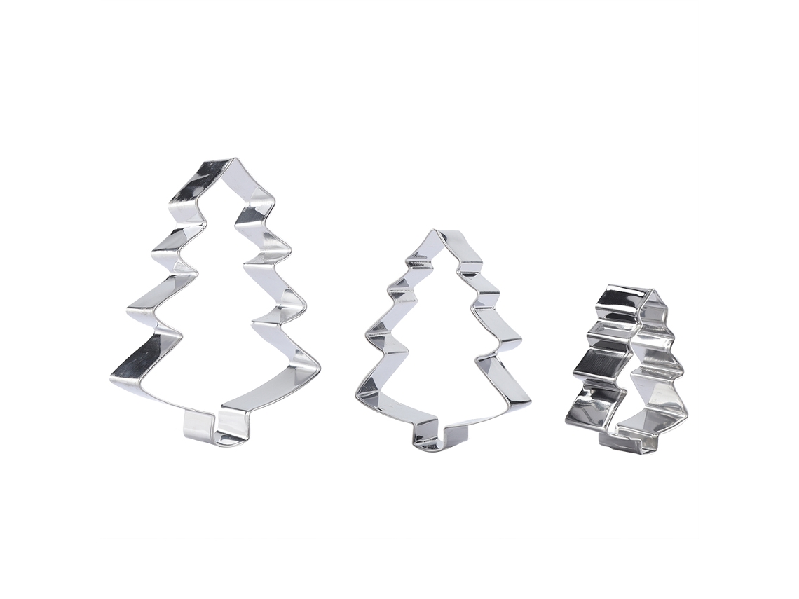 Laxiscreed Moldes Em Aço Inoxidável Para Bolos E Cookies, Conjunto De 3 Peças Para Natal