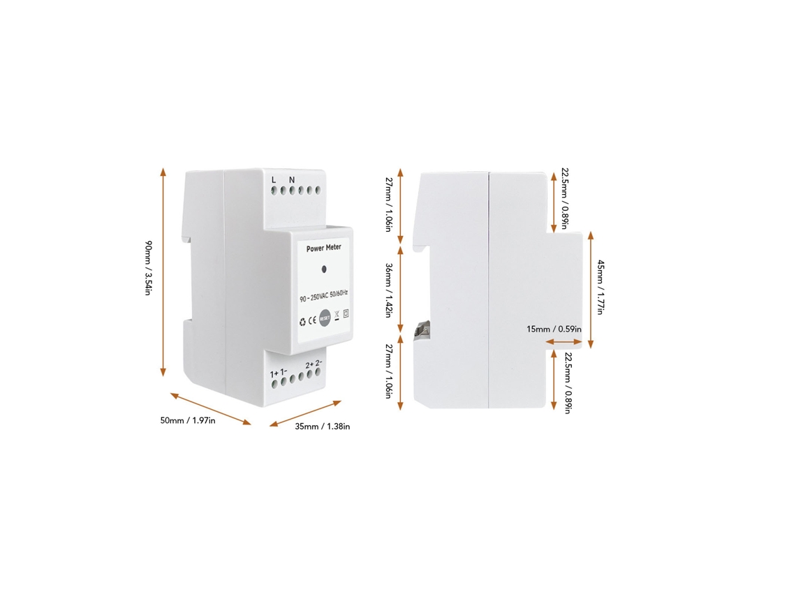 Laxiscreed Medidor Inteligente Wifi Para Monitorização De Consumo De Energia Monofásica