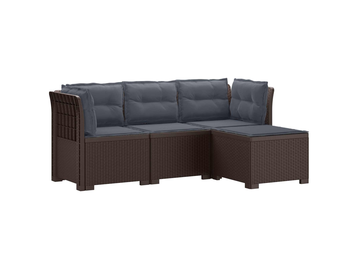Maison Exclusive - Sofá De Jardim Para 4 Pessoas Com Almofadas Estilo Rattan Pp