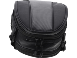 Bolsa Traseira Para Motocicleta Em Tecido Oxford Preto Com Múltiplos Compartimentos.