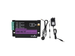 Controlador de alarme 4G com 2 canais SM2 Wlte Ea, suporta comunicação remota por aplicativo/web e vinculação de temperatura e umidade.