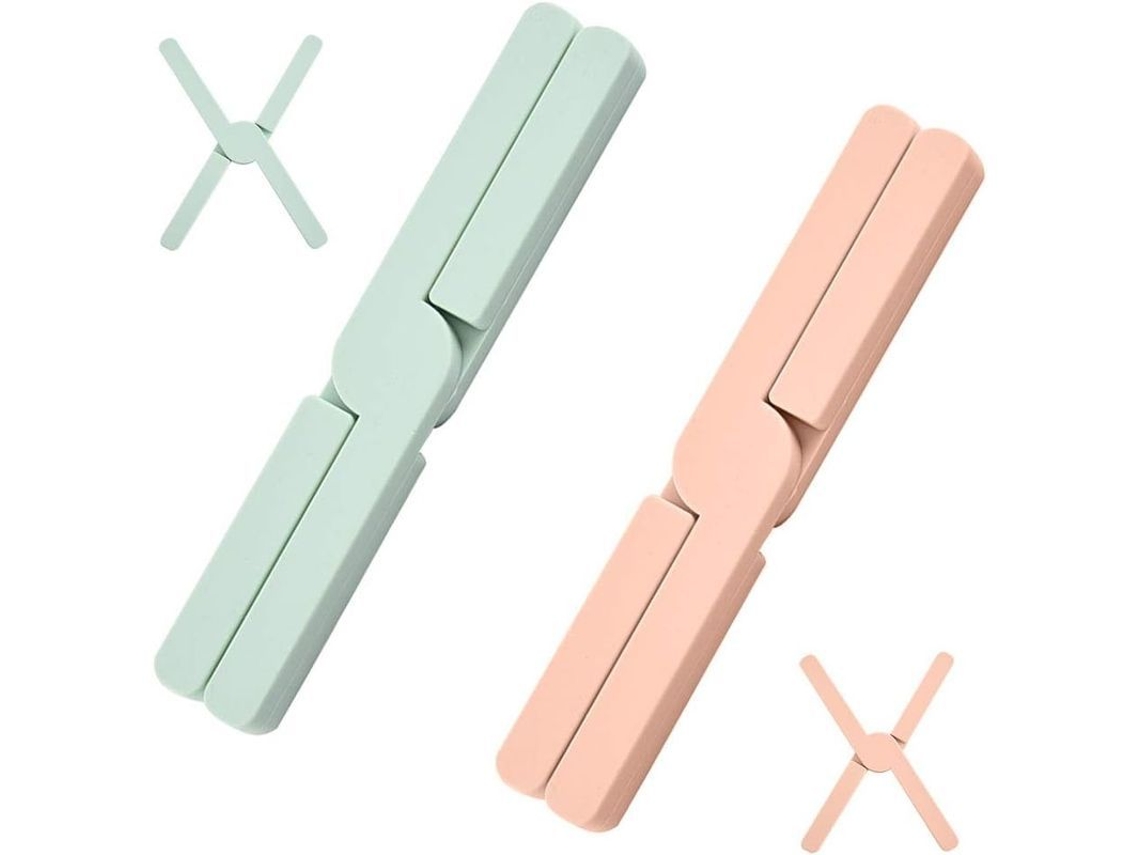 2 Peças Trivet Plegável, Posavasos De Silicone Resistente Ao Calor, Almofada De Isolamento Criativa Para Cozinha
