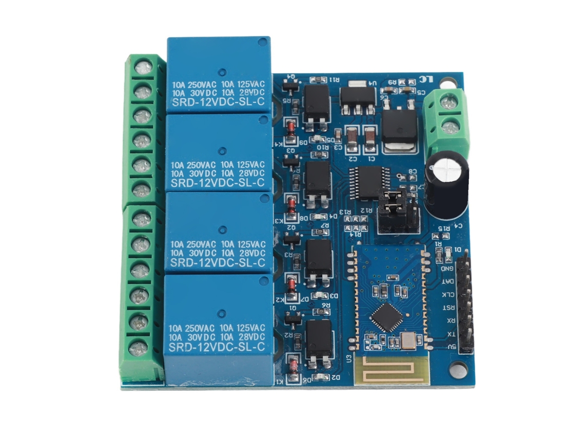 Laxiscreed Módulo Relé Bluetooth 12v 4 Canais Para Automação E Controlo Remoto Com App Android